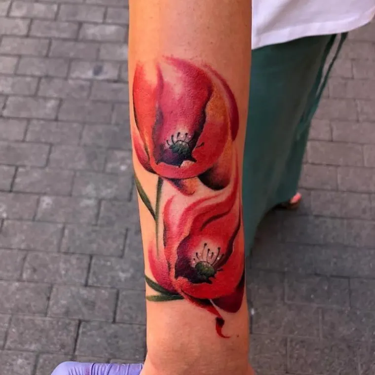 Tatuaje de estilo acuarela hecho en Old School Tattoo